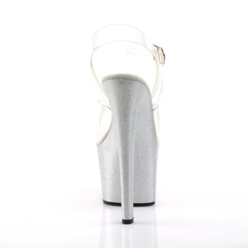 Pleaser Sky-308MG Plateau High Heels Damen Silber | VETYYTKJO