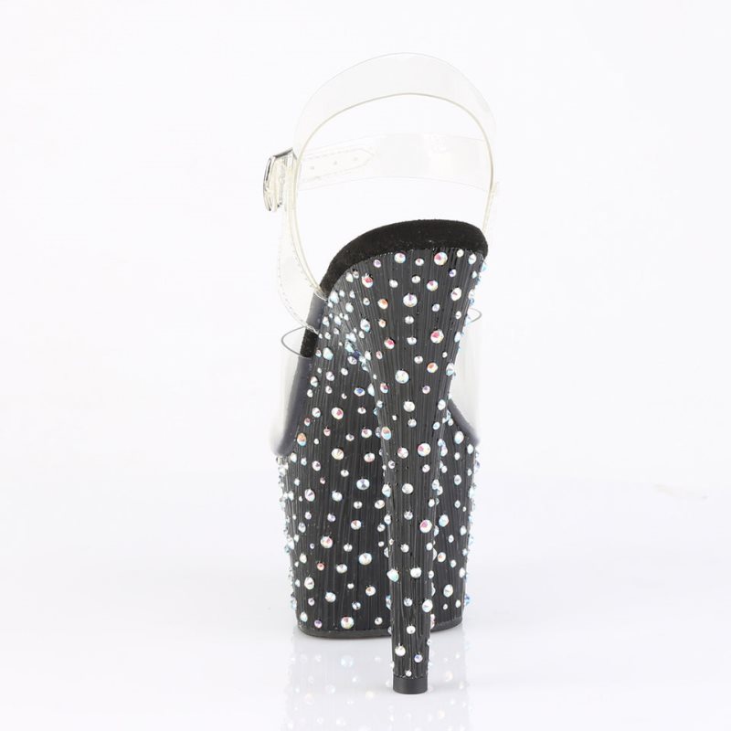 Pleaser Stardance-708 Rhinestones Plateau High Heels Damen Mehrfarbig | YZBRIFVGA