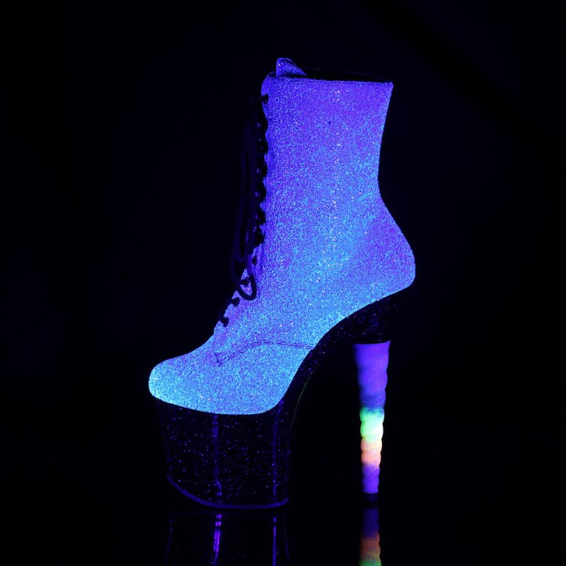 Pleaser Unicorn-1020G Stiefel Damen Lila Schwarz | KMOJLHGAC
