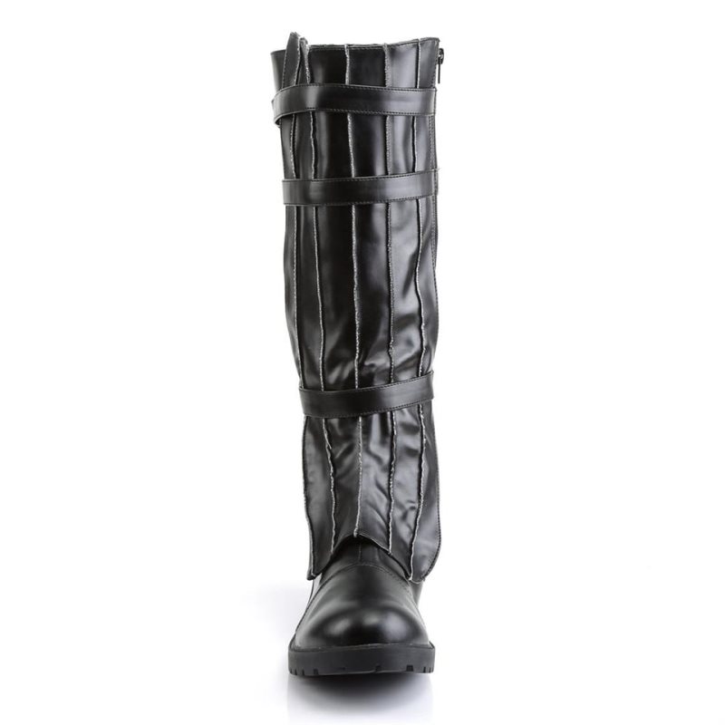 Pleaser Walker-130 Vegan Leather Kniehohe Stiefel Herren Schwarz | XGZCHJKFC
