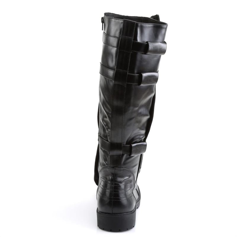 Pleaser Walker-130 Vegan Leather Kniehohe Stiefel Herren Schwarz | XGZCHJKFC